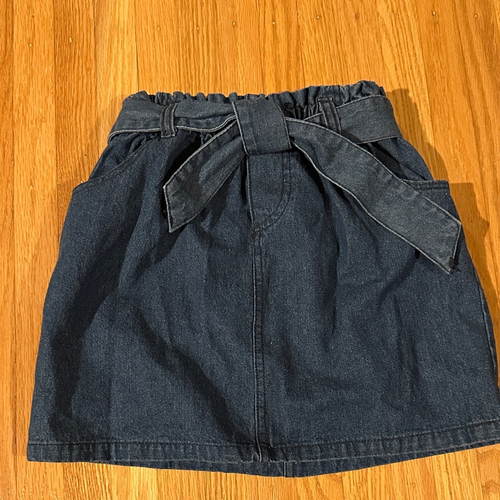 Cynthia Rowley Denim Skirt with Waist Tie